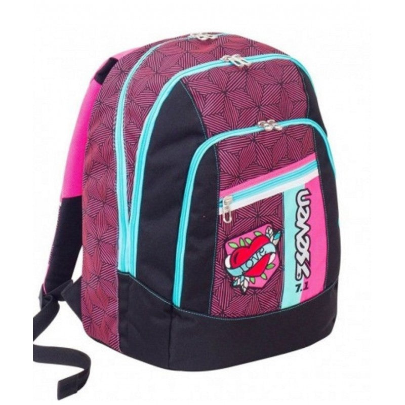 Zaino Seven New Advanced Rebel Girl Nero/rosa - Z00050