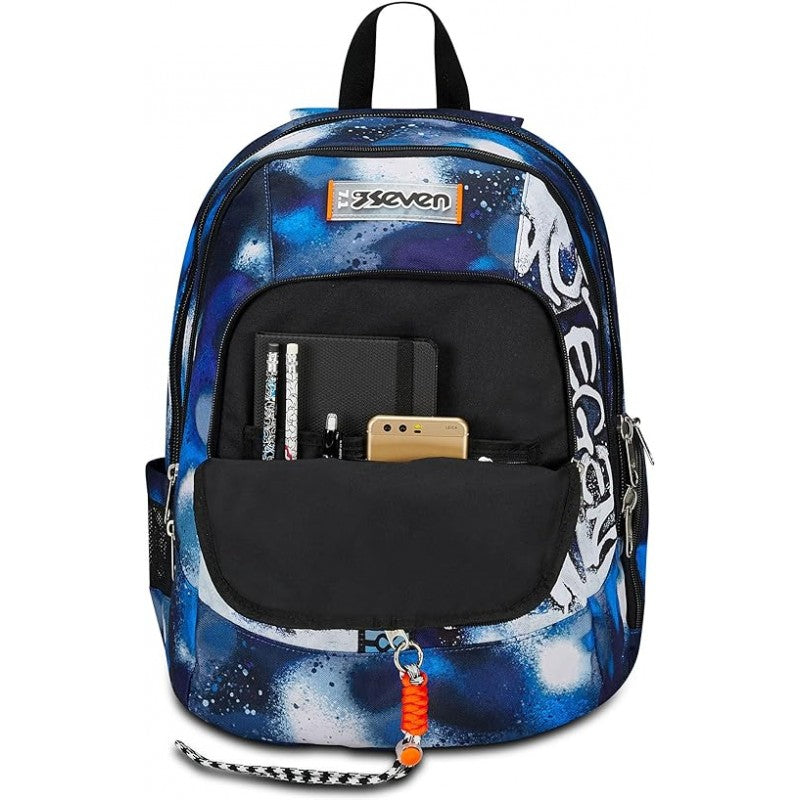 Zaino Seven Retrocolor Con Usb Plug Integrato – Blu