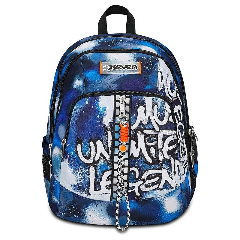 Zaino Seven Retrocolor Con Usb Plug Integrato – Blu