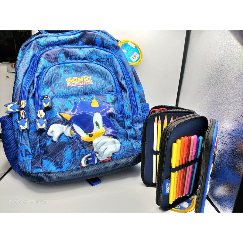 Zaino Sonic + Astuccio 3zip